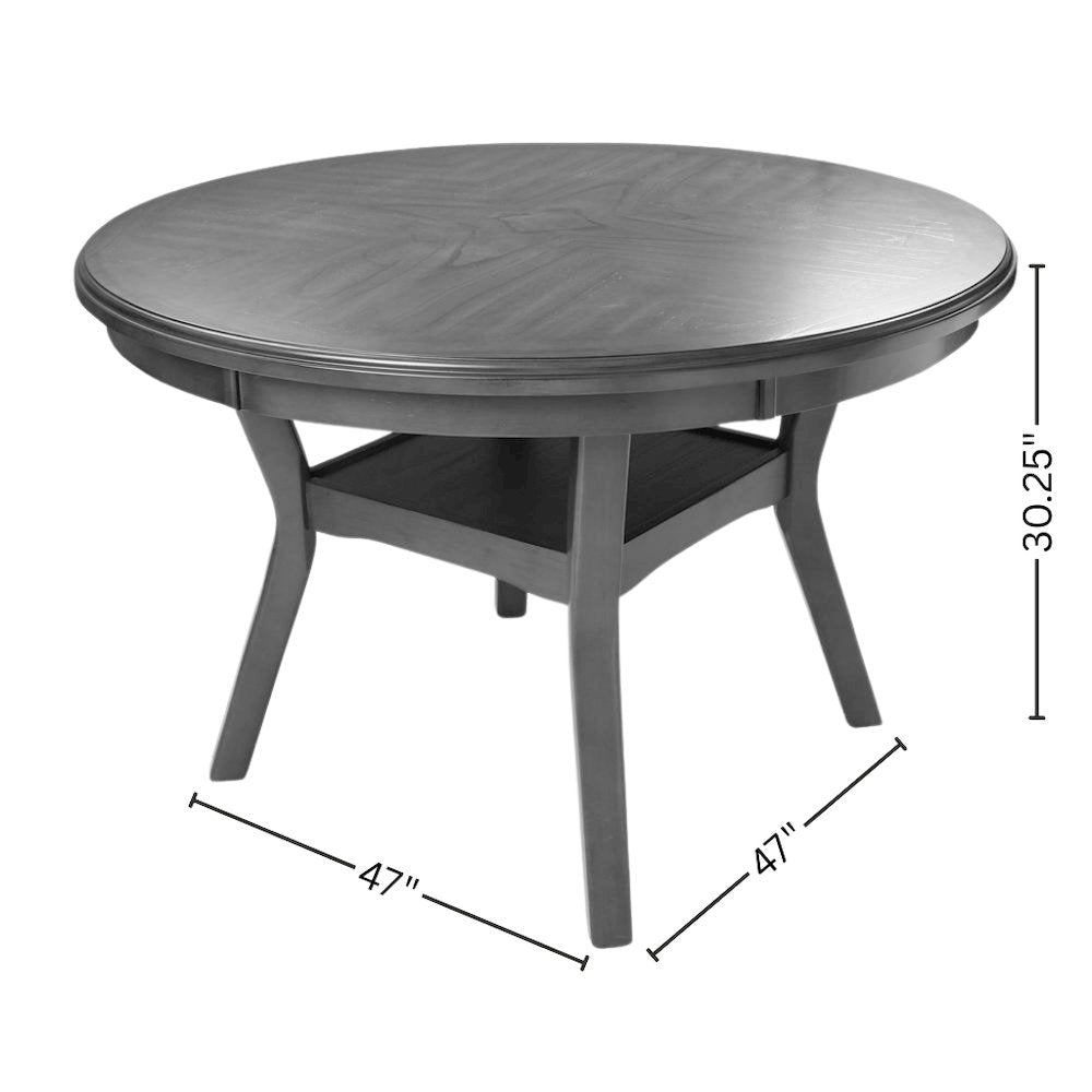 Gray Round Dining Table Set for 4 – Kitchen Table and Chairs Set