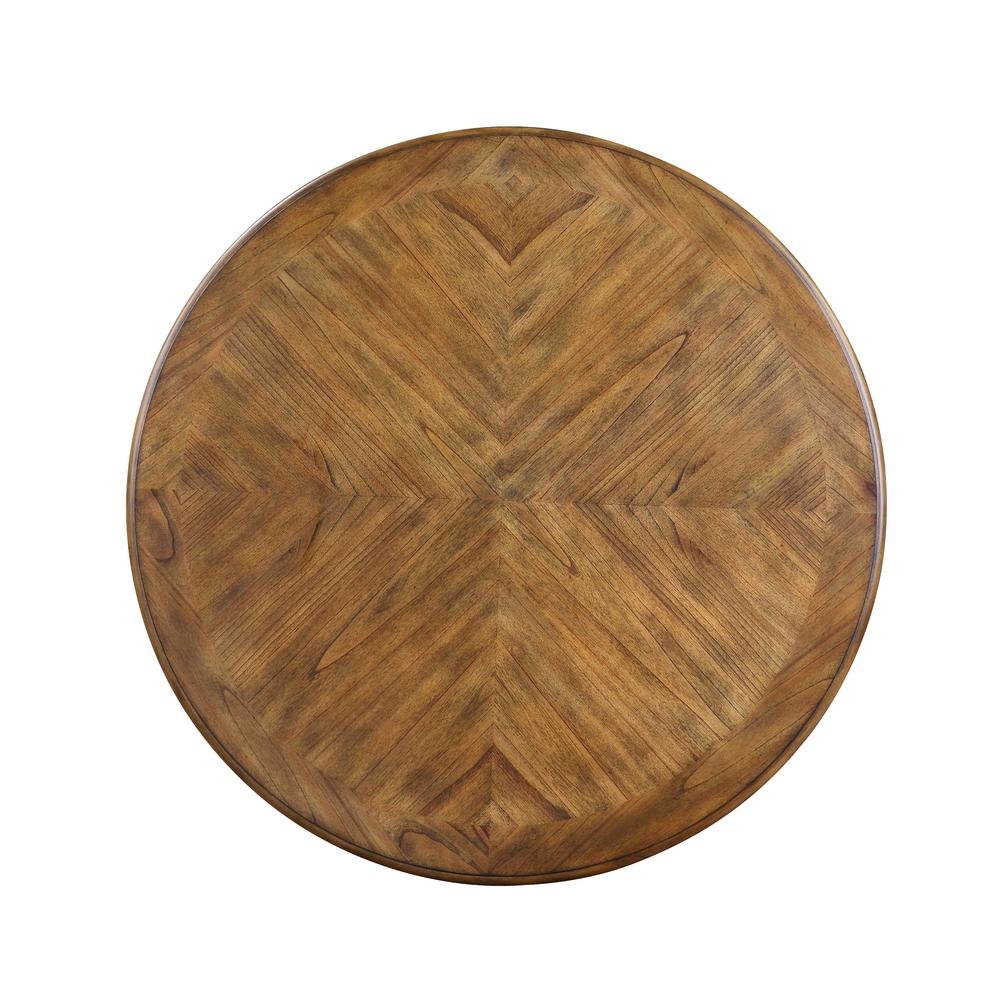 Solid Wood Round Dining Table Set for 4 – Classic Brown Kitchen Table
