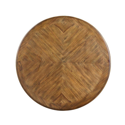 Solid Wood Round Dining Table Set for 4 – Classic Brown Kitchen Table
