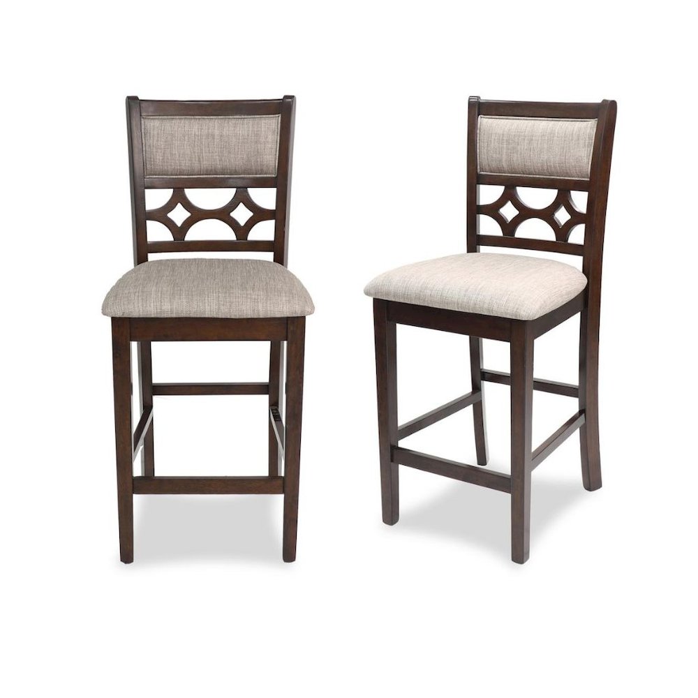 Brown Cherry 5 Piece Dining Table Set with Storage, High Top Chairs Design