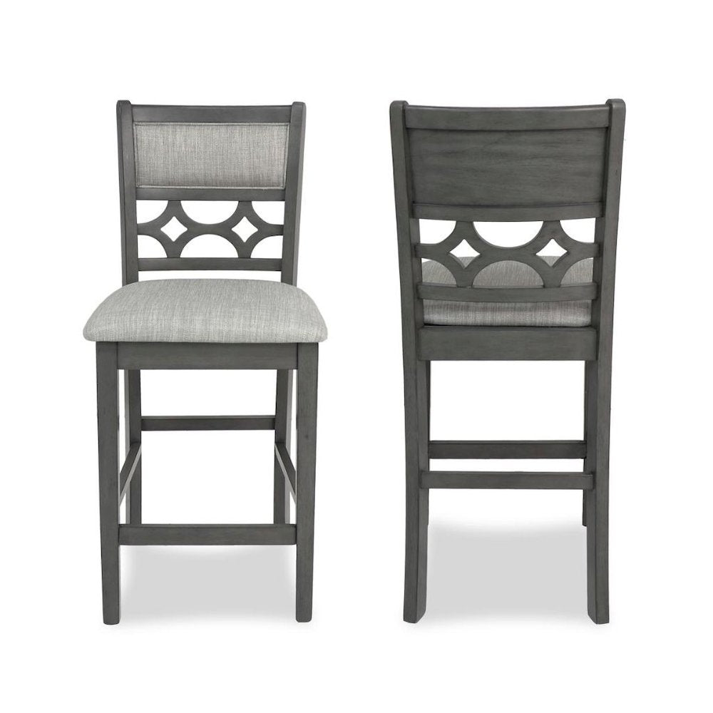 Gray 5 Piece Dining Table Set with Storage, High Top Chairs Design