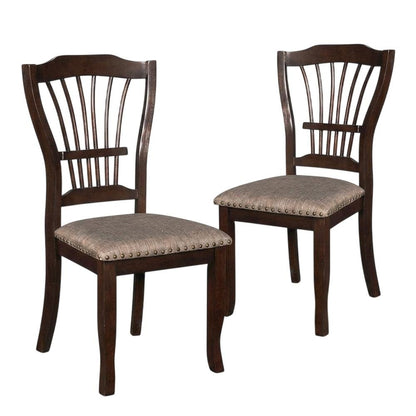 Solid Wood Dining Chairs for Kitchen and Dining Room, Espresso, Set of 2