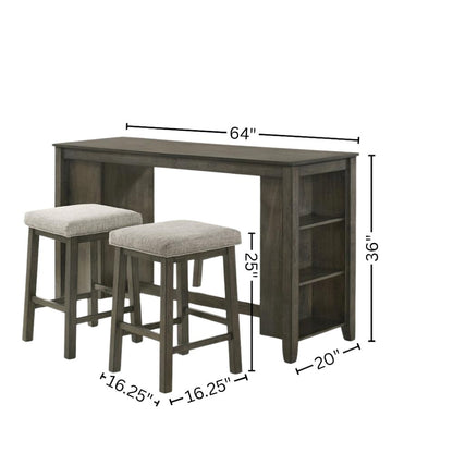 Bar Table with Stools – Small Kitchen Table for 2 in Solid Wood Finish