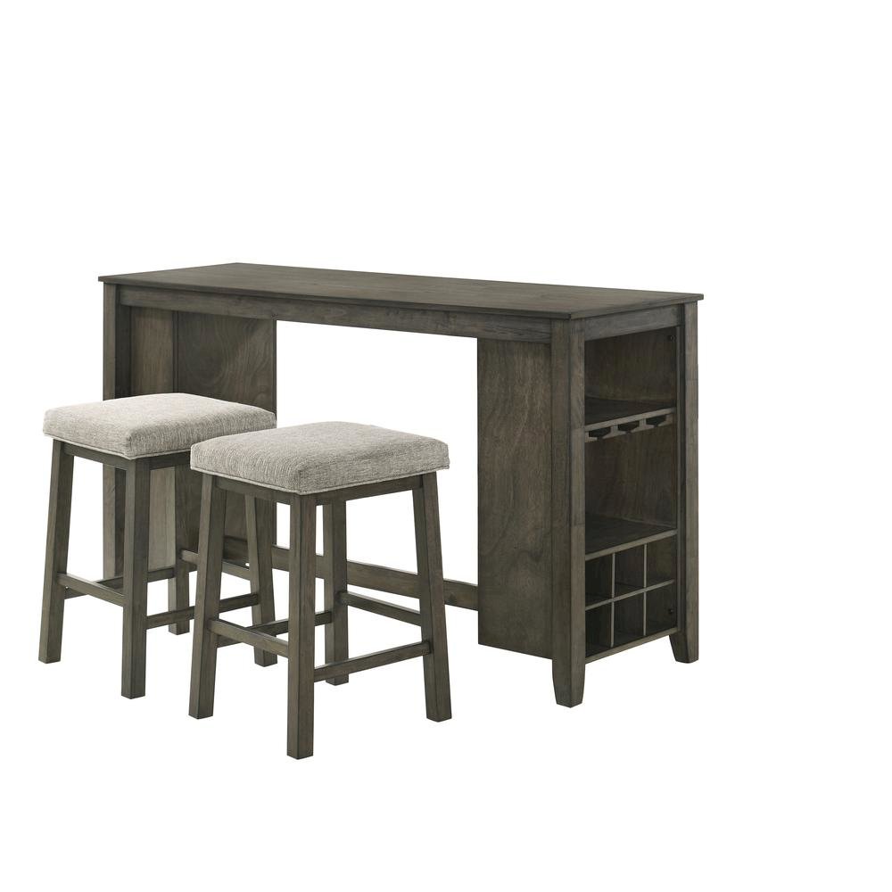 Bar Table with Stools – Small Kitchen Table for 2 in Solid Wood Finish