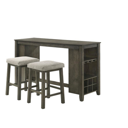 Bar Table with Stools – Small Kitchen Table for 2 in Solid Wood Finish