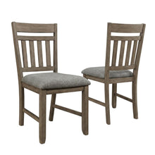 Solid Wood Upholstered Dining Chair for Kitchen and Dining Room, Brown, Set of 2