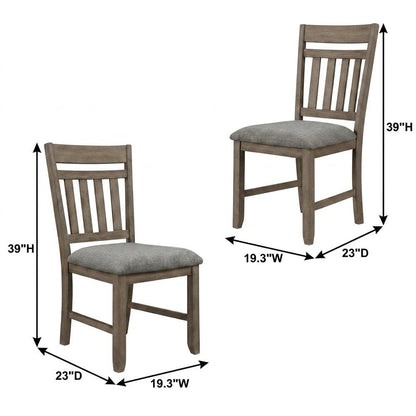 Solid Wood Upholstered Dining Chair for Kitchen and Dining Room, Brown, Set of 2