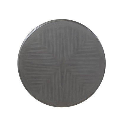 Gray Wood Round Dining Table Set for 4 – Kitchen and Dining Room Use