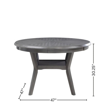 Gray Wood Round Dining Table Set for 4 – Kitchen and Dining Room Use