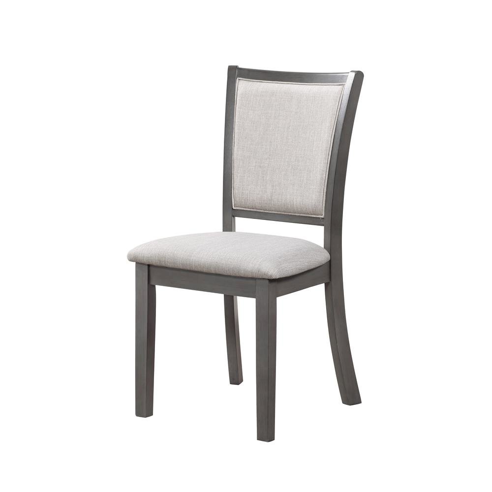 Gray Wood Round Dining Table Set for 4 – Kitchen and Dining Room Use