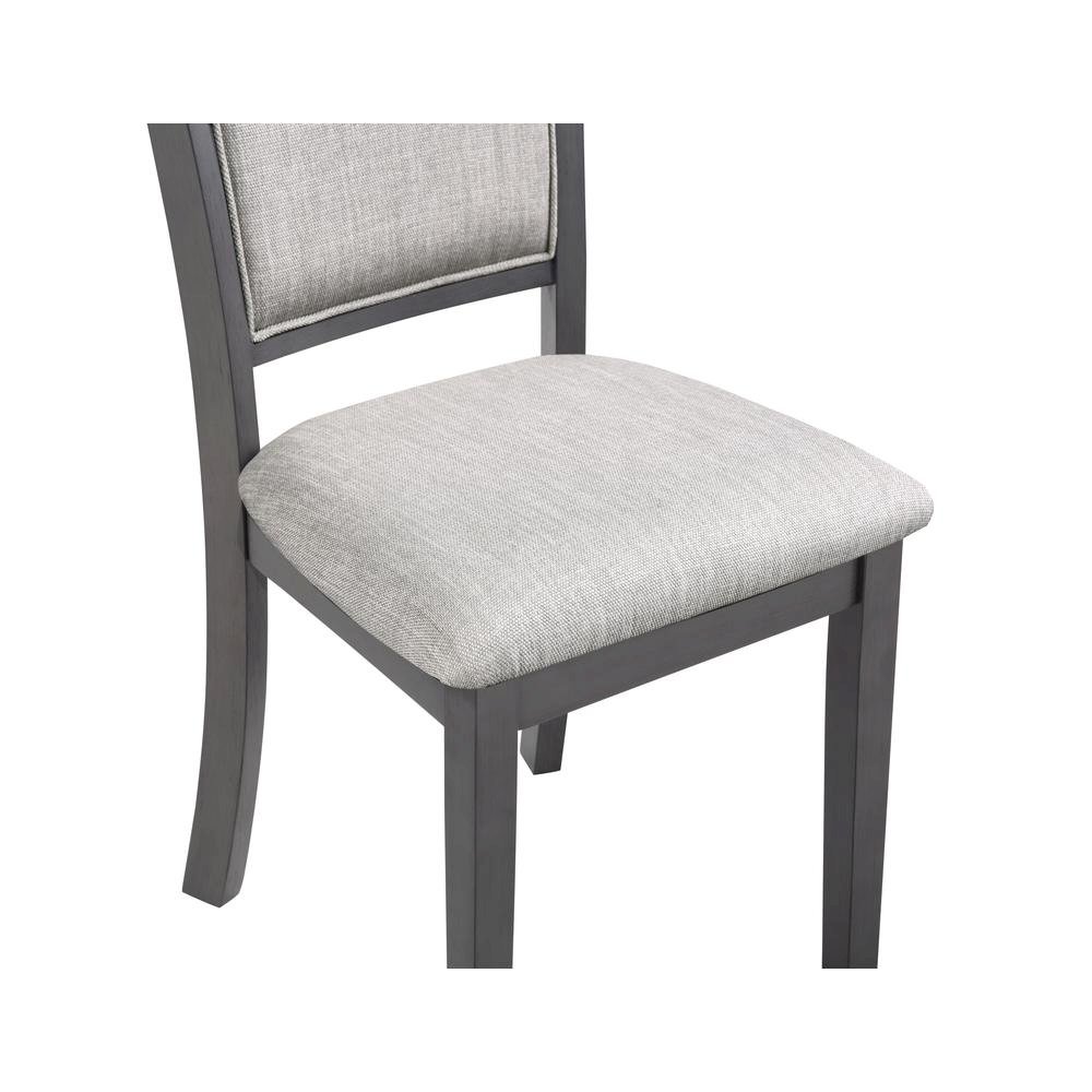 Gray Wood Round Dining Table Set for 4 – Kitchen and Dining Room Use