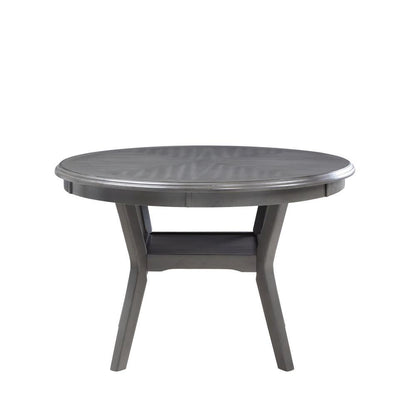 Gray Wood Round Dining Table Set for 4 – Kitchen and Dining Room Use
