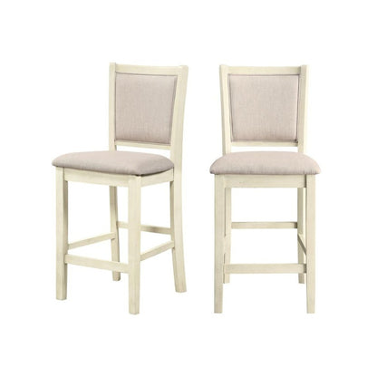 Farmhouse 5 Piece Dining Table Set, Round Kitchen Table,Chairs for 4 in Beige