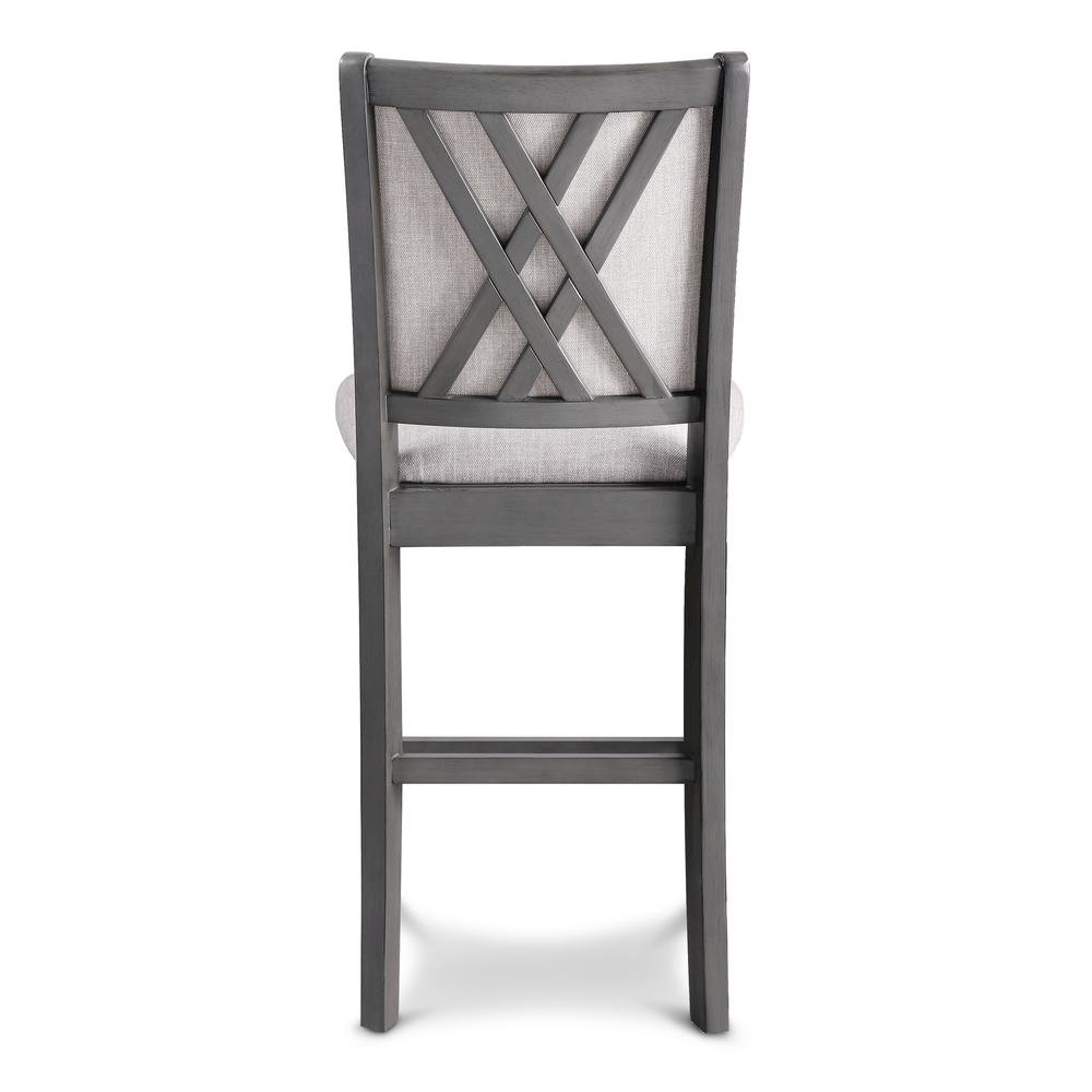 5 Piece Dining Table Set, Round Kitchen Table and Chairs for 4 in Gray