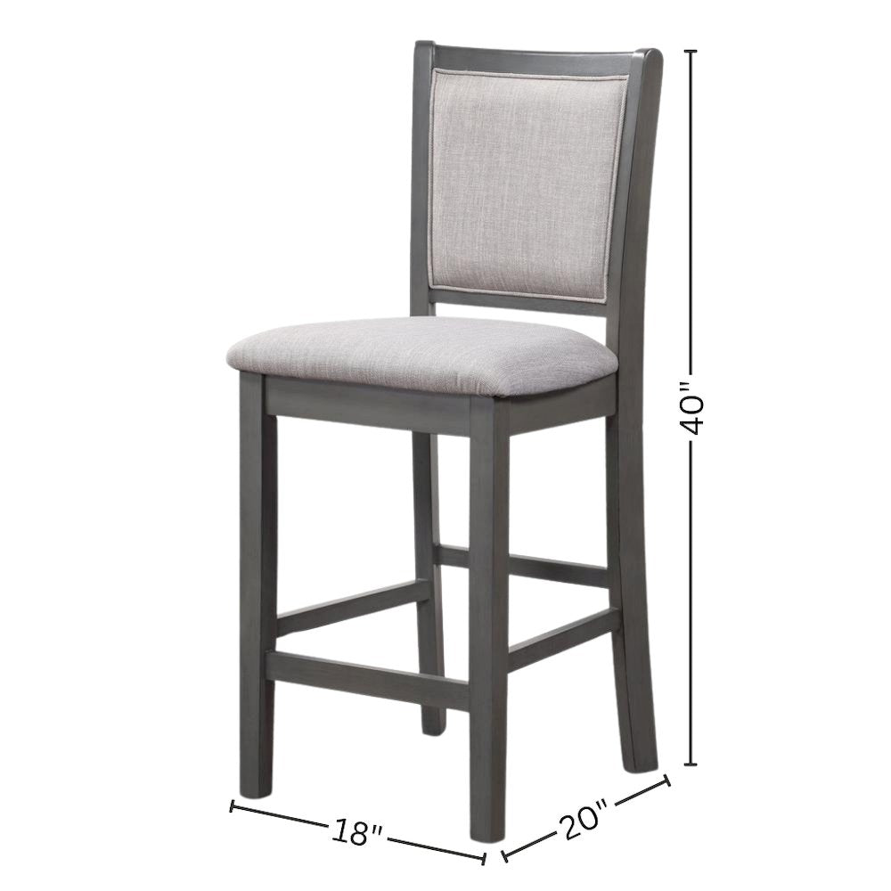 5 Piece Dining Table Set, Round Kitchen Table and Chairs for 4 in Gray