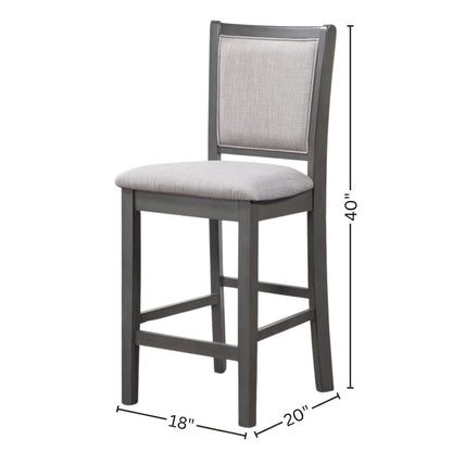 5 Piece Dining Table Set, Round Kitchen Table and Chairs for 4 in Gray