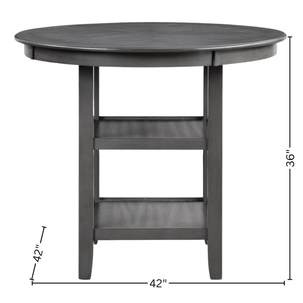 5 Piece Dining Table Set, Round Kitchen Table and Chairs for 4 in Gray