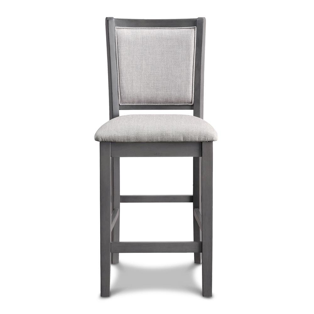 5 Piece Dining Table Set, Round Kitchen Table and Chairs for 4 in Gray