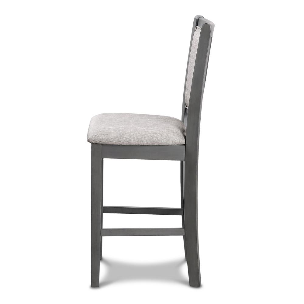 5 Piece Dining Table Set, Round Kitchen Table and Chairs for 4 in Gray