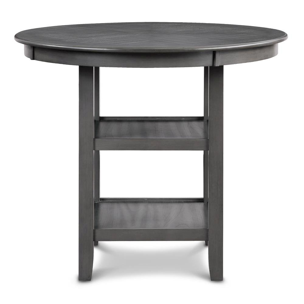 5 Piece Dining Table Set, Round Kitchen Table and Chairs for 4 in Gray