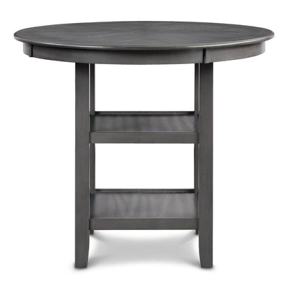 5 Piece Dining Table Set, Round Kitchen Table and Chairs for 4 in Gray