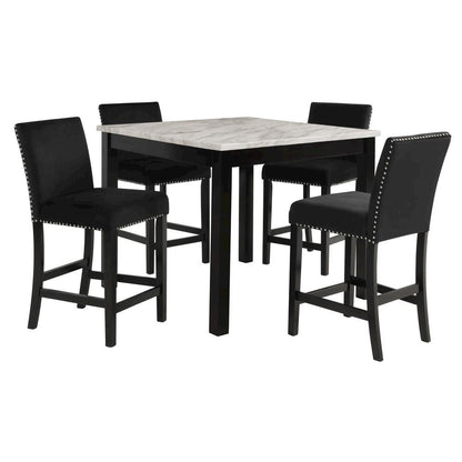 Black Round Dining Table Set for 4 – 5-Piece Kitchen Table and Chairs