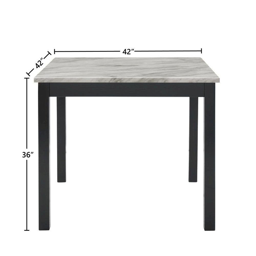 Black Round Dining Table Set for 4 – 5-Piece Kitchen Table and Chairs