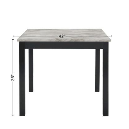 5-Piece Faux Marble Counter, Set of 4 Chairs
