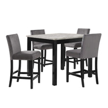 5-Piece Faux Marble Counter Set 4 Person Gray