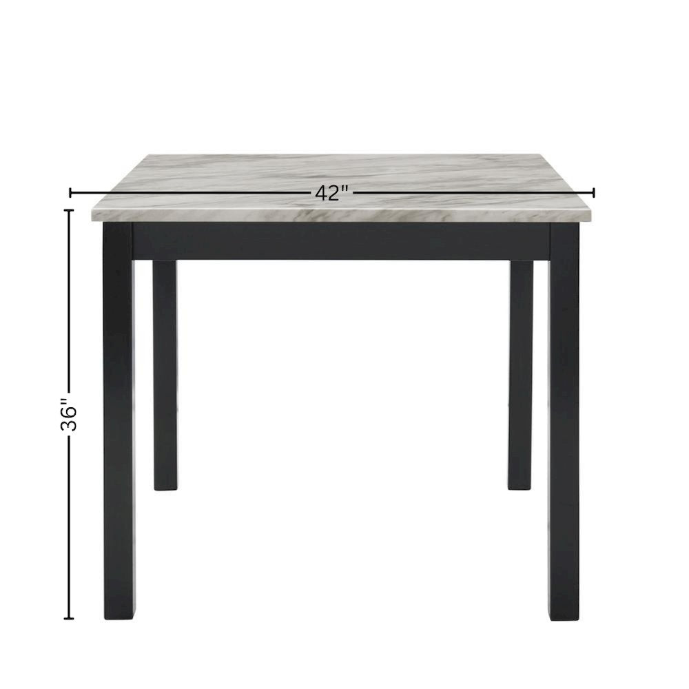 5-Piece Faux Marble Counter Set 4 Person Gray