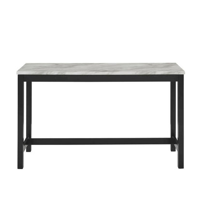 Bar Table Set, Console Table with Stools, Wood Sofa Table with Stools Black