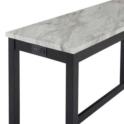 Gray Bar Table Set with Stools – Console and Sofa Table Seating Combo