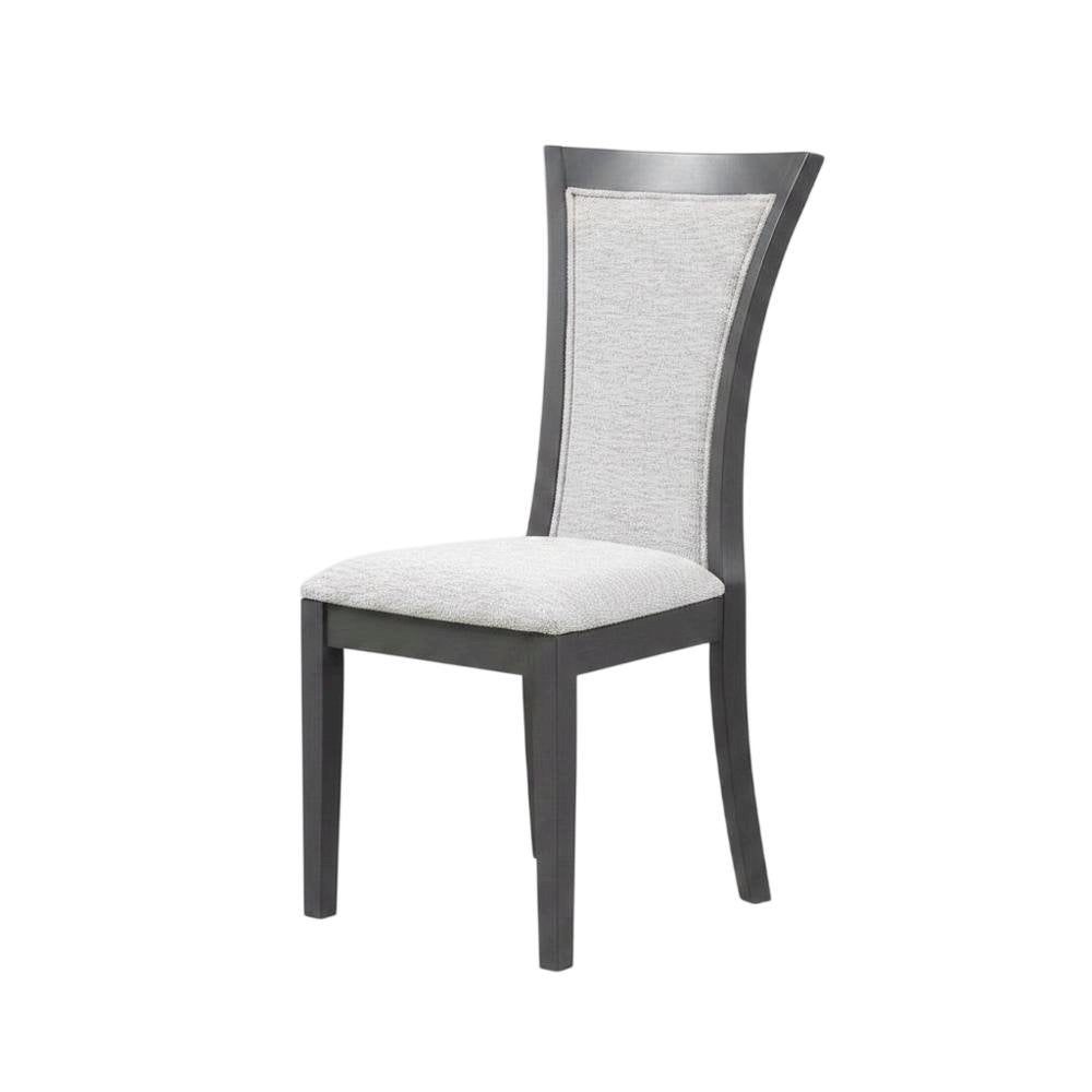 Rubberwood Upholstered Dining Chair with Solid Wood Legs, Transitional
