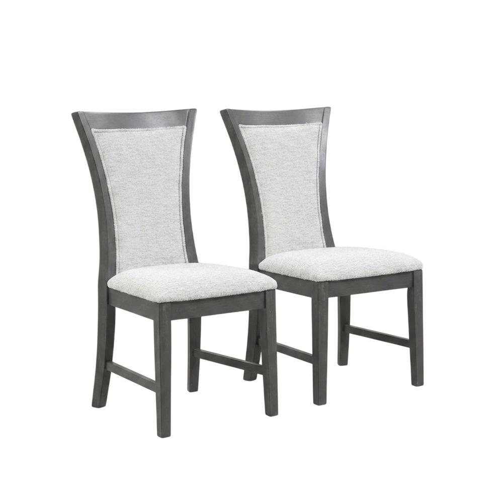 Rubberwood Upholstered Dining Chair with Solid Wood Legs, Transitional