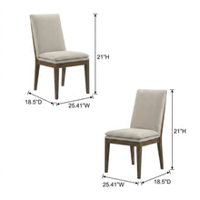 Upholstered Dining Chair with Cushion, Walnut-Leg Wood Kitchen Chairs, Set of 2