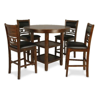 Brown 5-Piece Transitional Wood Dining Set for Elegant Dining Spaces