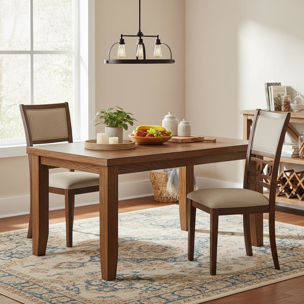 Solid Wood Dining Chairs Set of 2 Cherry Brown
