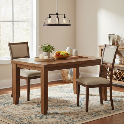 Solid Wood Dining Chairs Set of 2 Cherry Brown