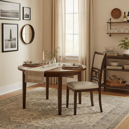 Solid Wood Dining Chairs Set of 2 Cherry Brown