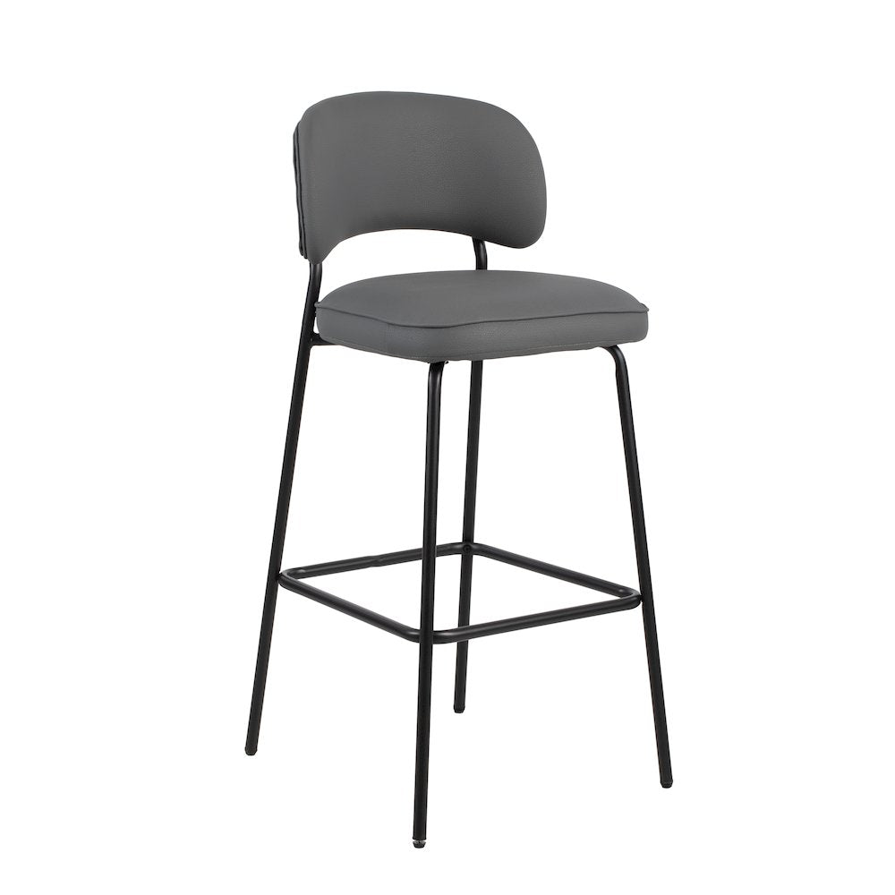 New Classic Furniture Blythe Vegan Leather Bar Chair in Gray (Set of 4)