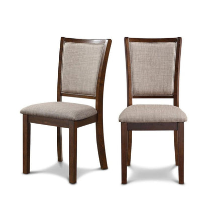 Brown Cherry 5 Piece Dining Table Set with Round Kitchen Table and Chairs