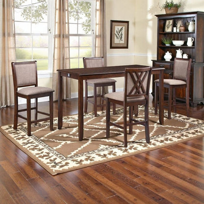 Wood Dining Table Set for 4 – Kitchen Table Chairs Set in Brown Finish