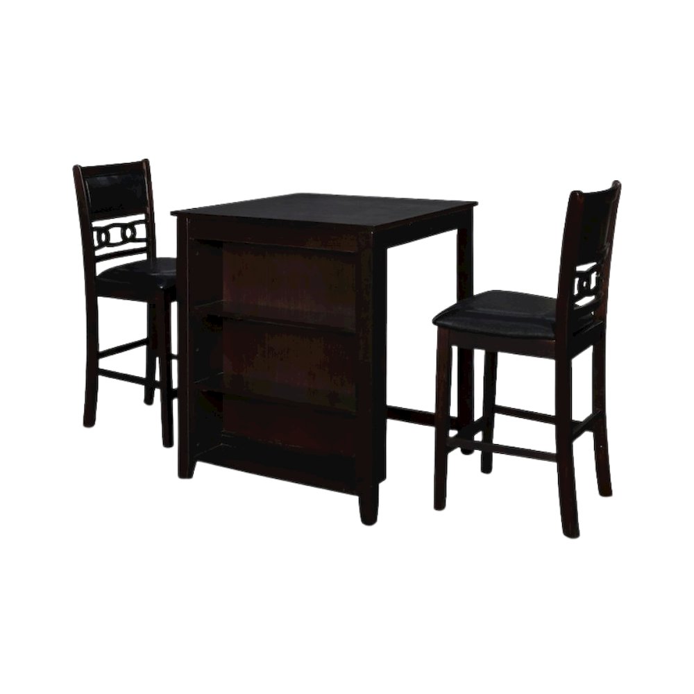 3-Piece Wood Storage Counter Set Ebony Brown