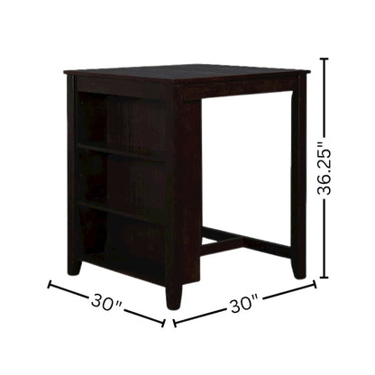 3-Piece Wood Storage Counter Set Ebony Brown