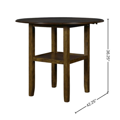 Brown 3-Piece Counter Drop Leaf Table Set, Small Space Friendly