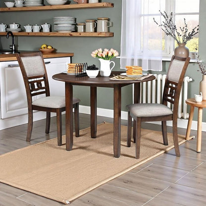 Wood Round Dining Table for 2 – Small Table and Chairs Set for Kitchen