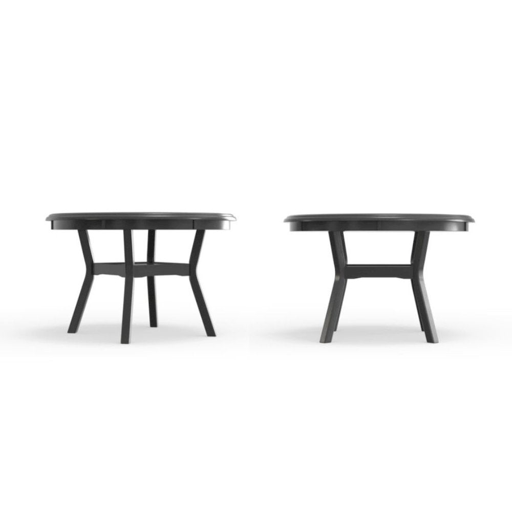 Gray Solid Wood Dining Table with 4 Chairs, 47" Round Table with Storage