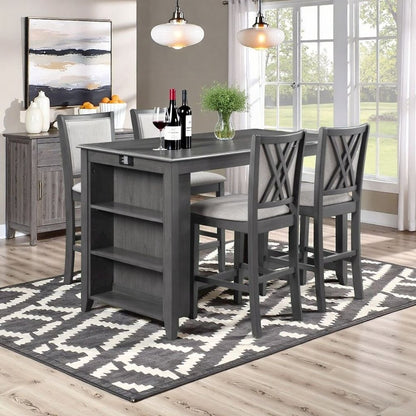 Gray Counter Height Dining Table Set for 4 – Table and Chairs Design