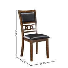Solid Wood Dining Chair Set of 4 PU Seat Transitional Brown Style