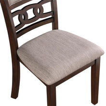 Wood Dining Chair Set of 4 Cherry Brown Fabric